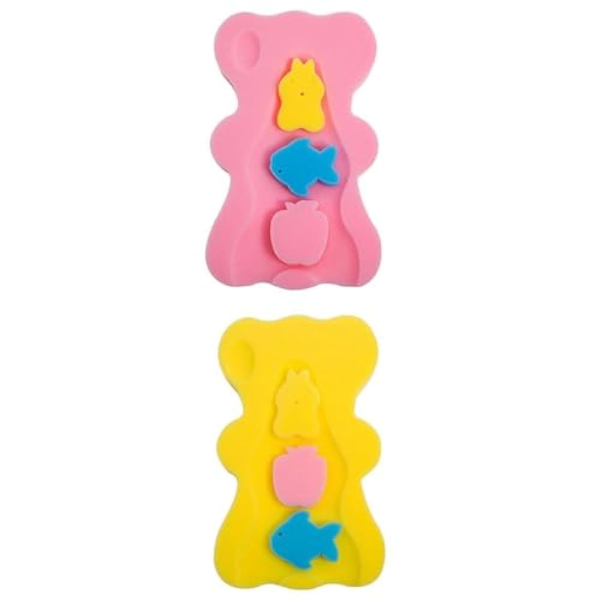 2pcs Cute Bath Sponge Infant Bath Cushion Comfy Mat